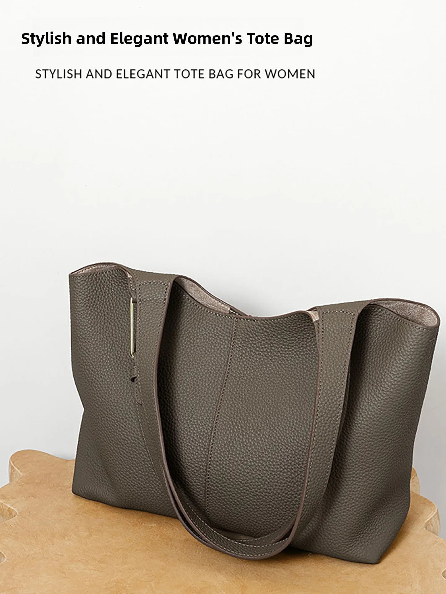 

Leather Handbag Commuter oulder Bag Large Capaci Cowhide Women's Bag Simple Sli Lightweight Bag for Young Women