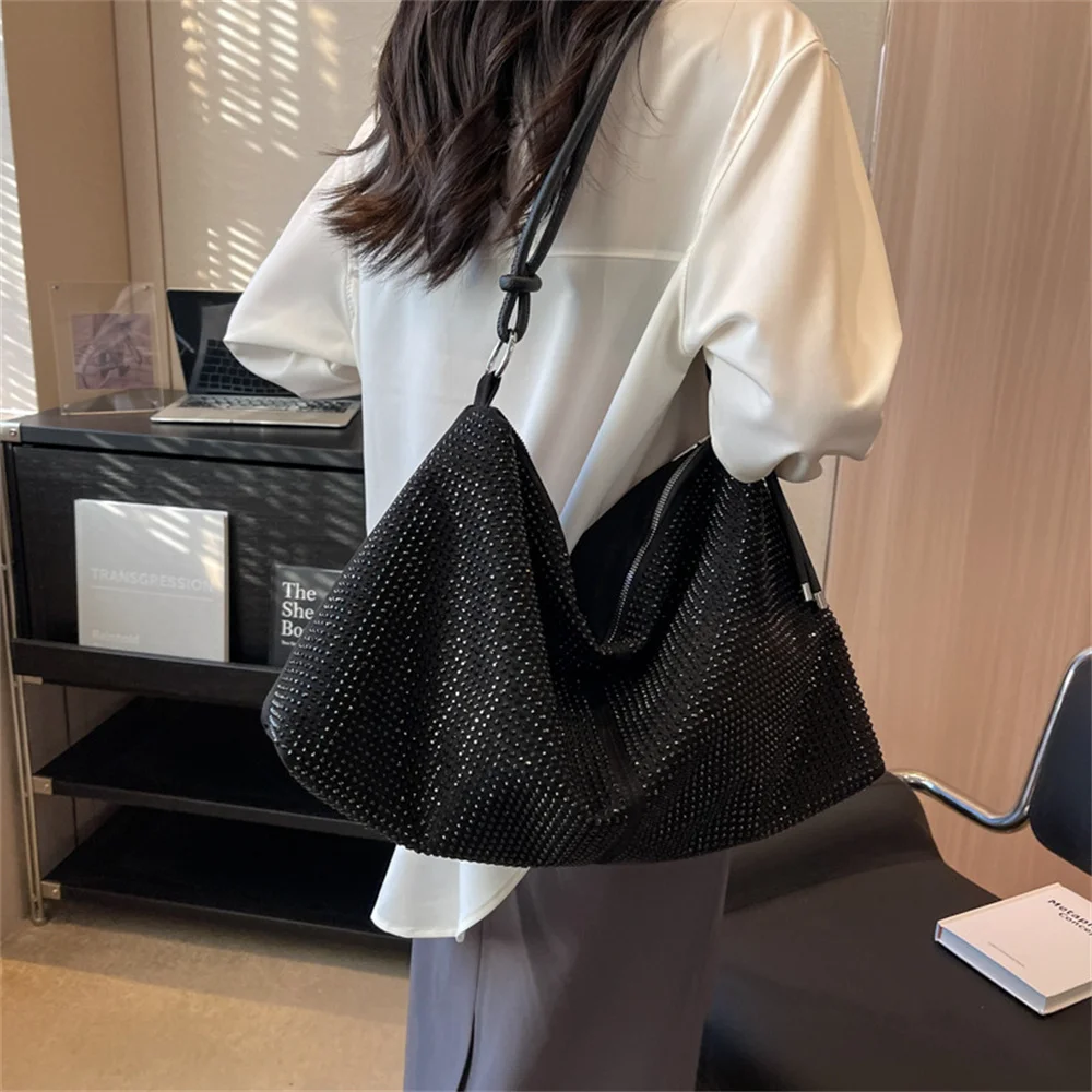 New Diamond Tote Bags for Women High Quality Large Shoulder Bag Luxury Designer Crossbody Bag Handbag Full Rhinestone Satchel