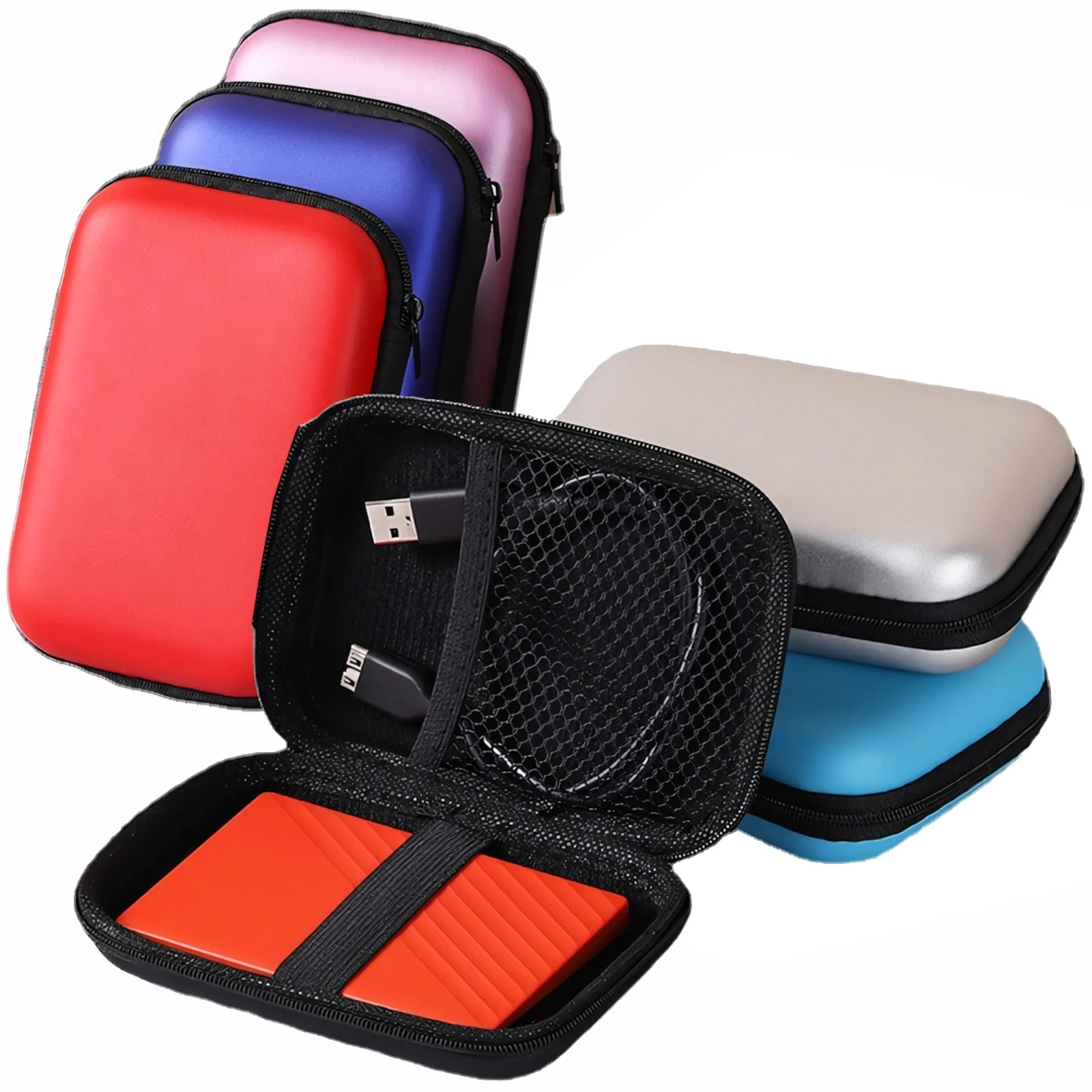 Portable USB Cable Organizer, Coin Storage, and Card Carrying Pockets, Ideal for Travel and Data Cable Management