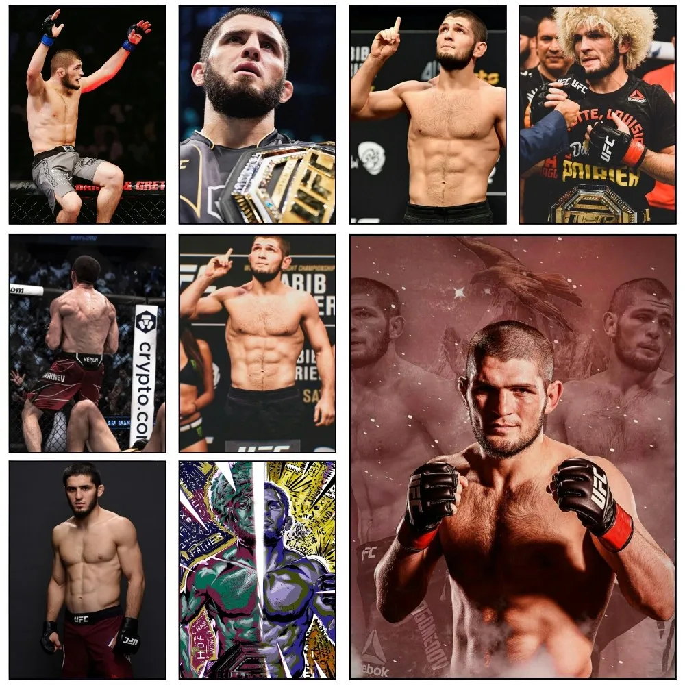 1PC UFC Islam Makhachev Poster Self-adhesive Art Waterproof Paper Sticker Coffee House Bar Room Wall Decor