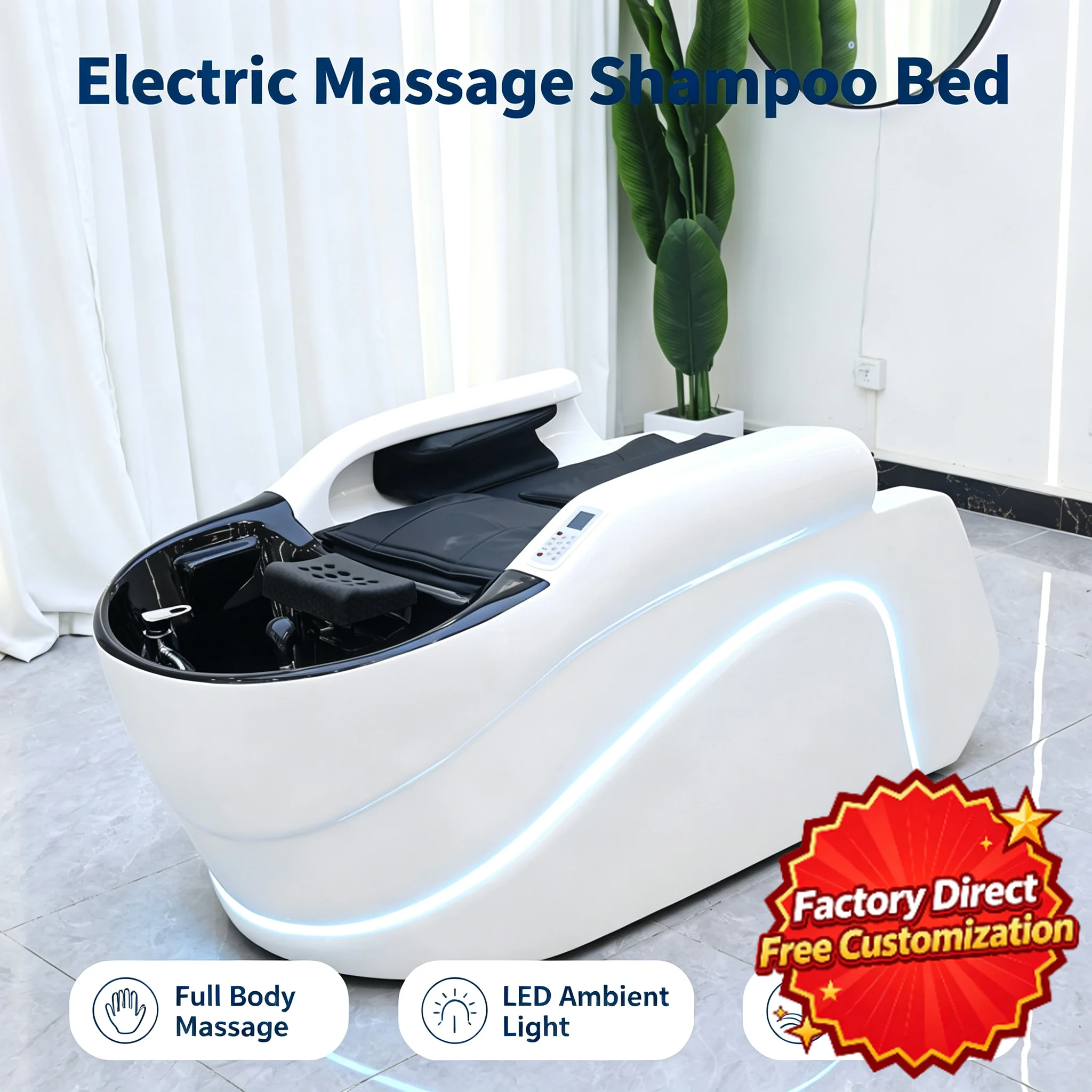 Multifunctional Electric Massage Shampoo Bed Water Circulation Professional Head Spa for Salon Barbershop