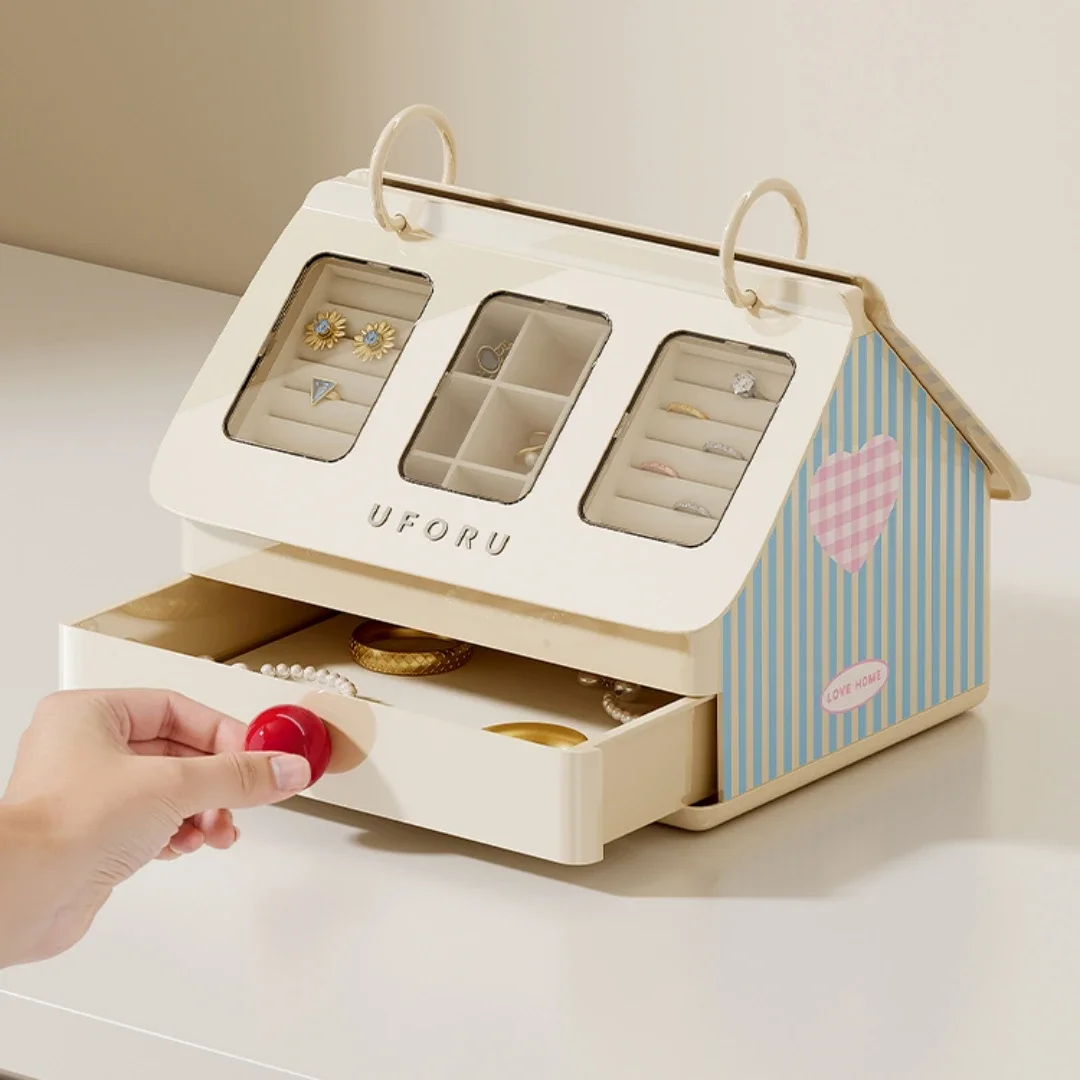 Cute Ornament Style Cosmetics Storage Box - Multi-layer Multifunctional Organizer, Ideal For Bedroom Dressing Table Organization