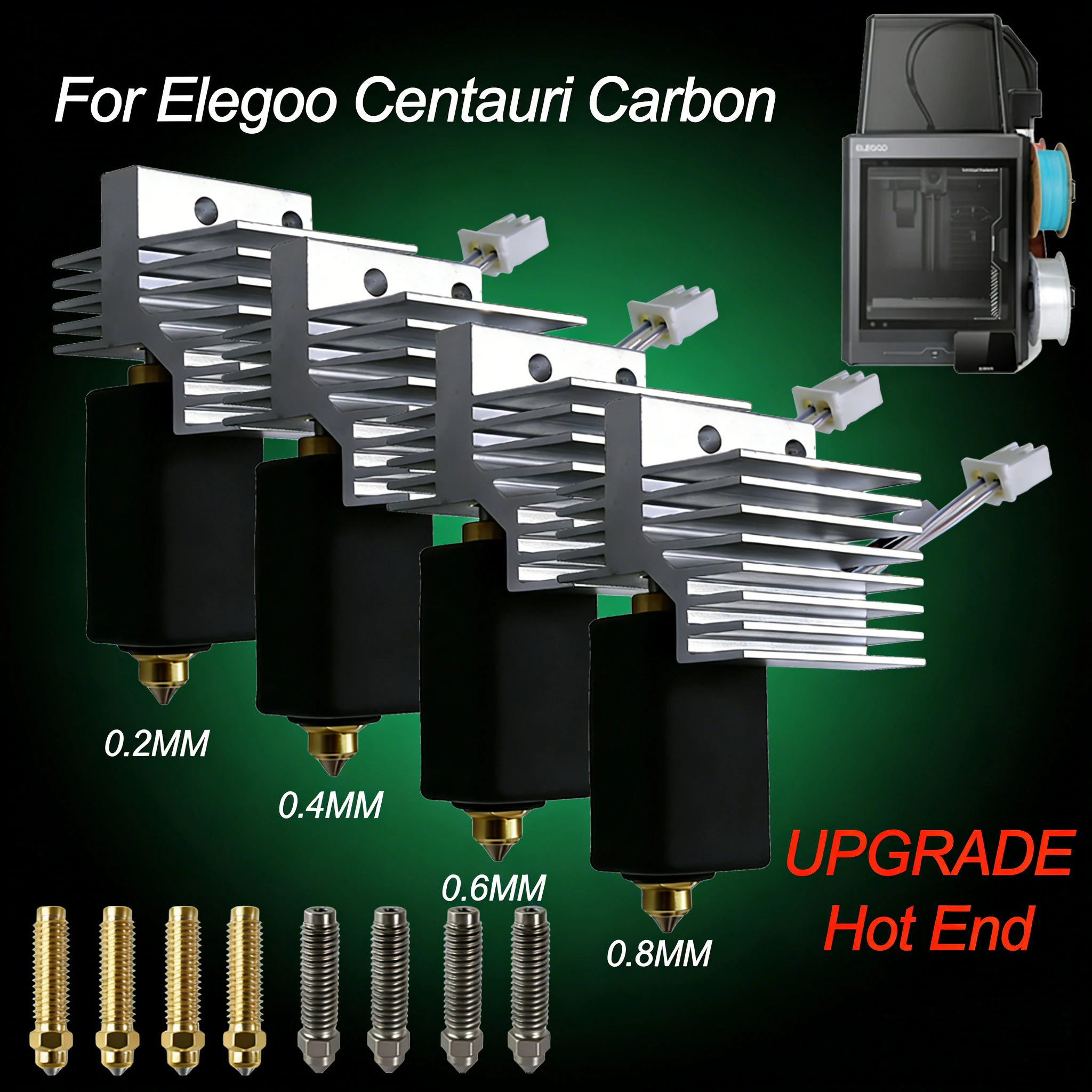 Kit de mise à niveau du hotend pour Elegoo Centauri : Ensemble de buse en carbone, kit hotend en céramique, hotend de buse Centauri CC2, pièces de rechange 3D
