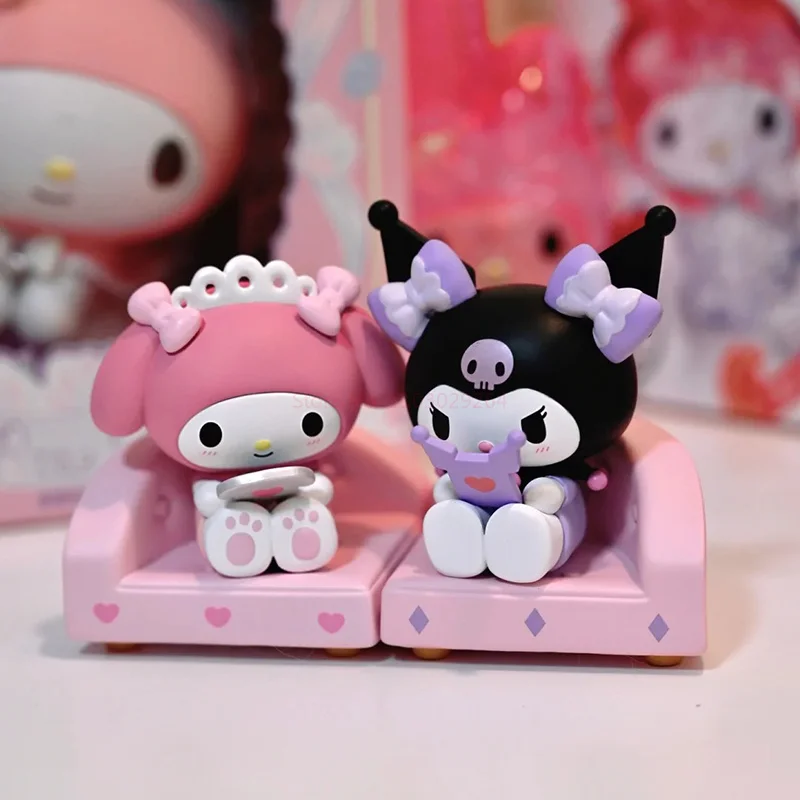 Sanrio Familie bester Freund Schatz Serie Blind Box Kuromi & meine Melodie Original Action Anime Figuren Caixas Spielzeug Geschenk