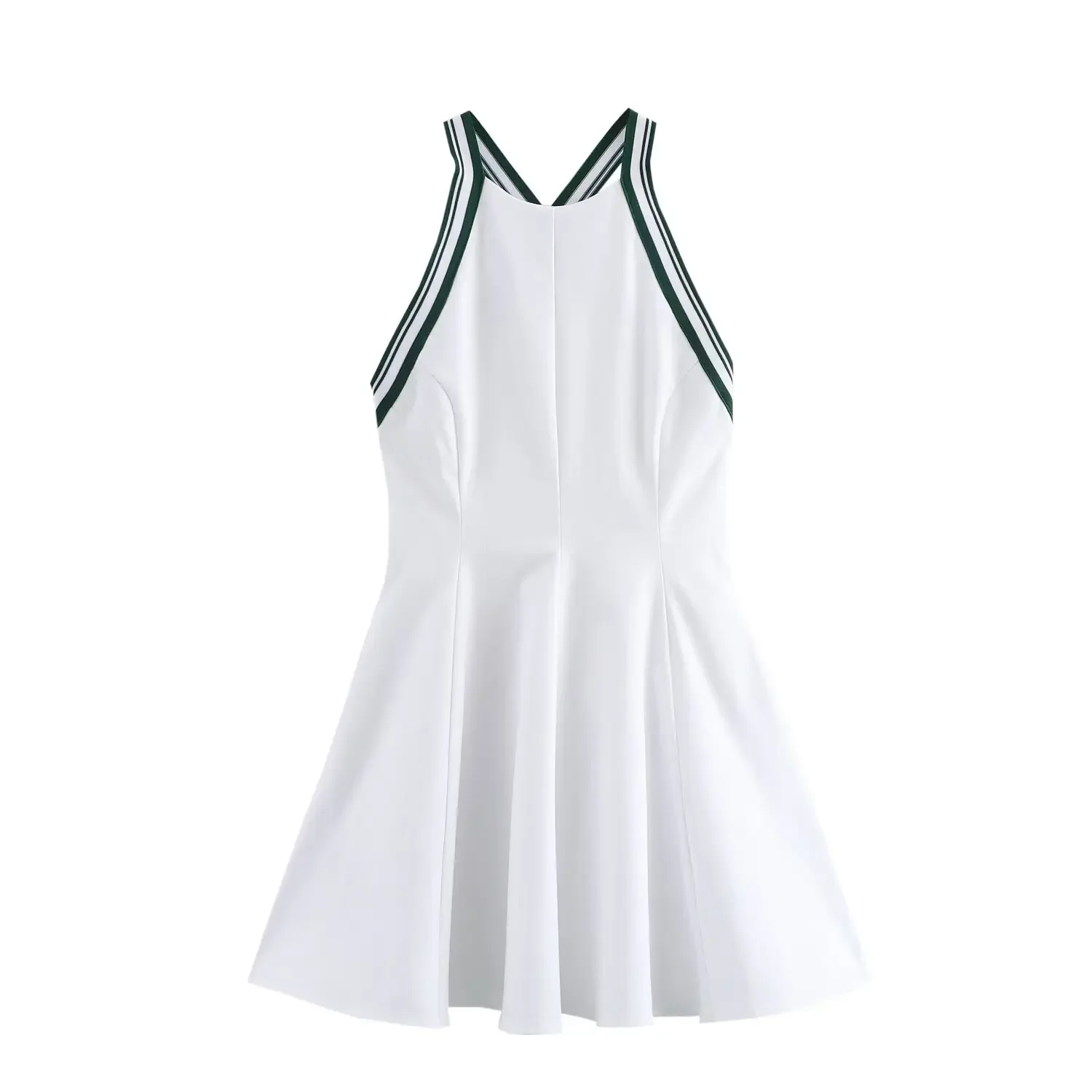 Abiti da donna Mini abito da festa senza maniche con scollo a V a costine a contrasto Elegante Novità in abiti da sera Abbigliamento donna 4661351