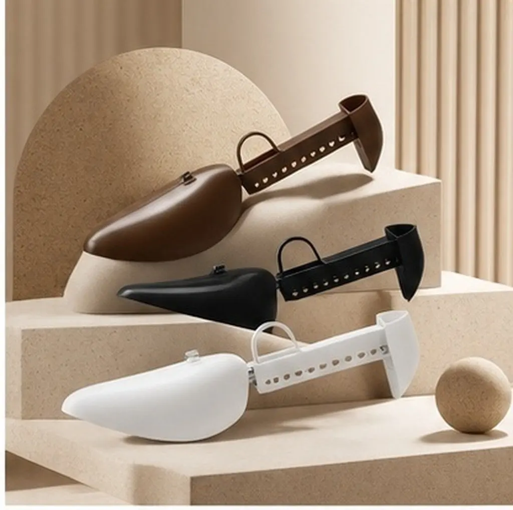 3 Pairs Adjustable Plastic Shoe Trees for Display, Storage & Shaping – Portable Shoe Tree Holder for Office or Store