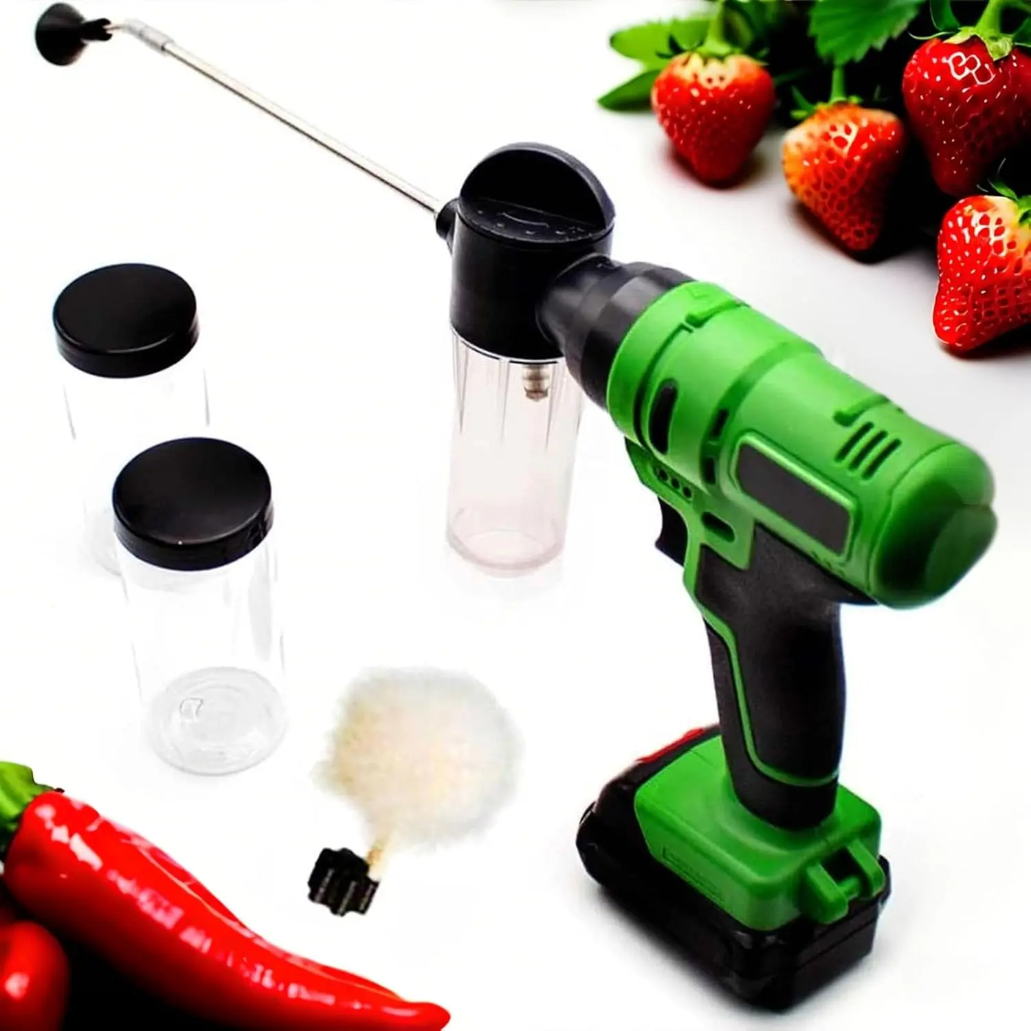 Automatic 360° Pollinator Sprayer Electric Plant Pollen Tool with Batterie for Greenhouse/Strawberries/Peppers Pollination Kit