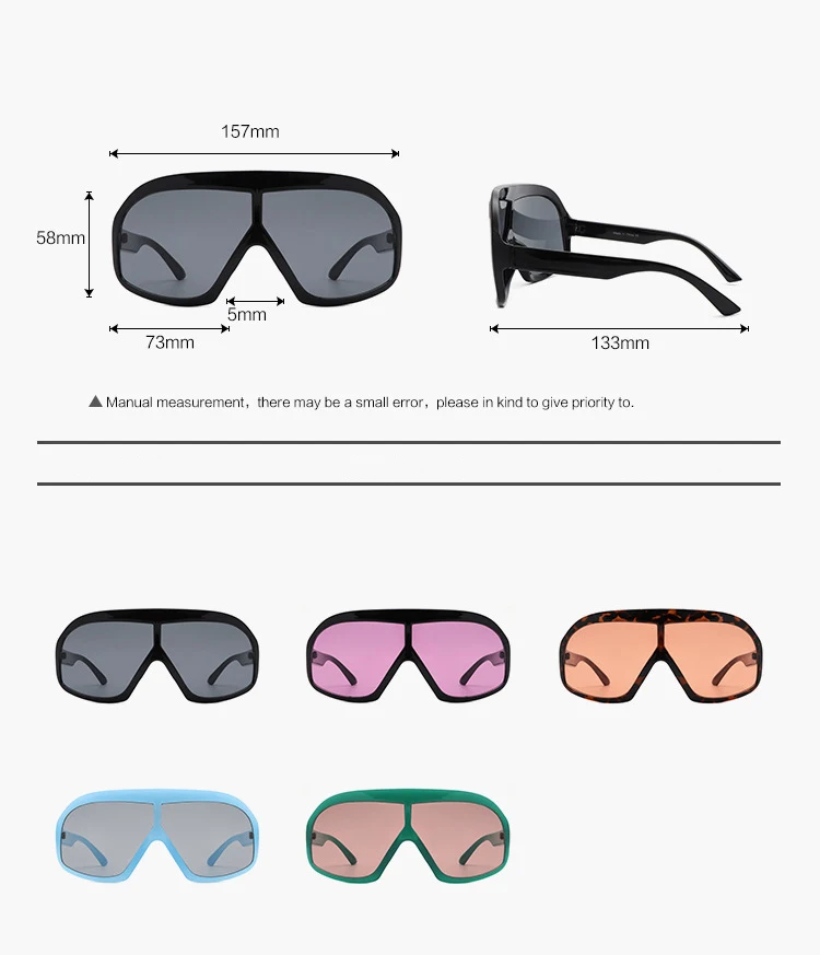 56631 Übergroße Punk-Sonnenbrille für Herren und Damen, modisch, große Größe, UV-Schutz, Reitbrille, Uv400 – Detail 3