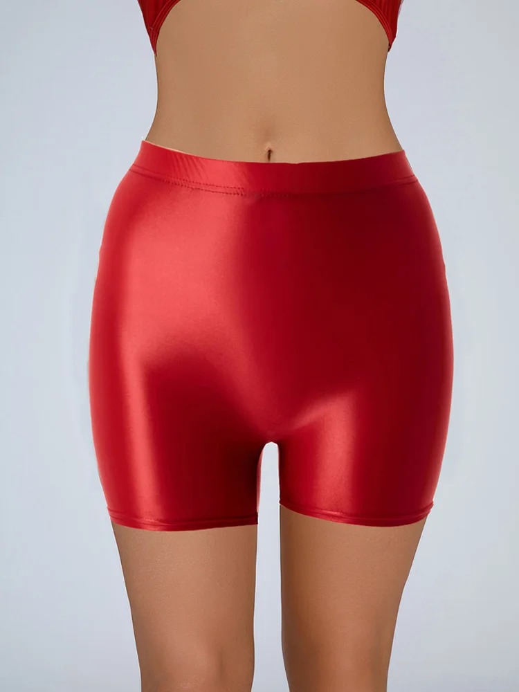 Sexy bonbon farbene Sicherheits shorts Slips öl glänzend glänzend nahtlos hohe Taille Höschen unten tragen plus Größe sexy Tanga Unterwäsche