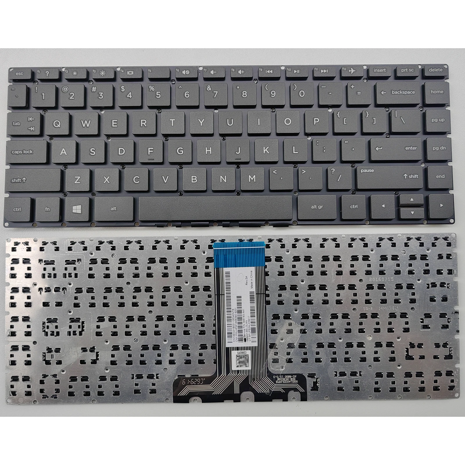 Laptop Keyboard for HP Pavilion 14-AB 14-AL 14-J TPN-Q171 Q158 C121 W118 13-U US No Backlit Gray