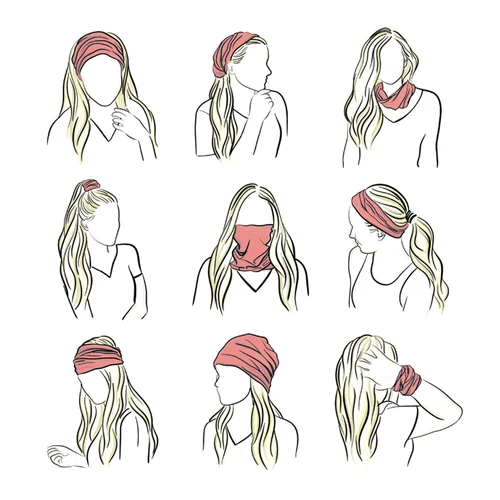 Imagen 2 del producto Pasamontañas morado para mujer, diadema para correr y acampar, Bandana de secado rápido, polaina para el cuello, máscara facial transpirable para senderismo, pañuelo para la cabeza para ciclismo