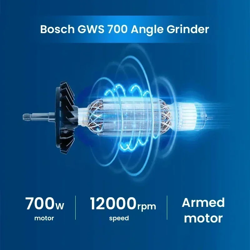 BOSCH GWS 700 Wired Angle Grinder 220V 100mm Disc For Wood Metal Cutting Polishing 12000rpm Professional Power Tools GWS700