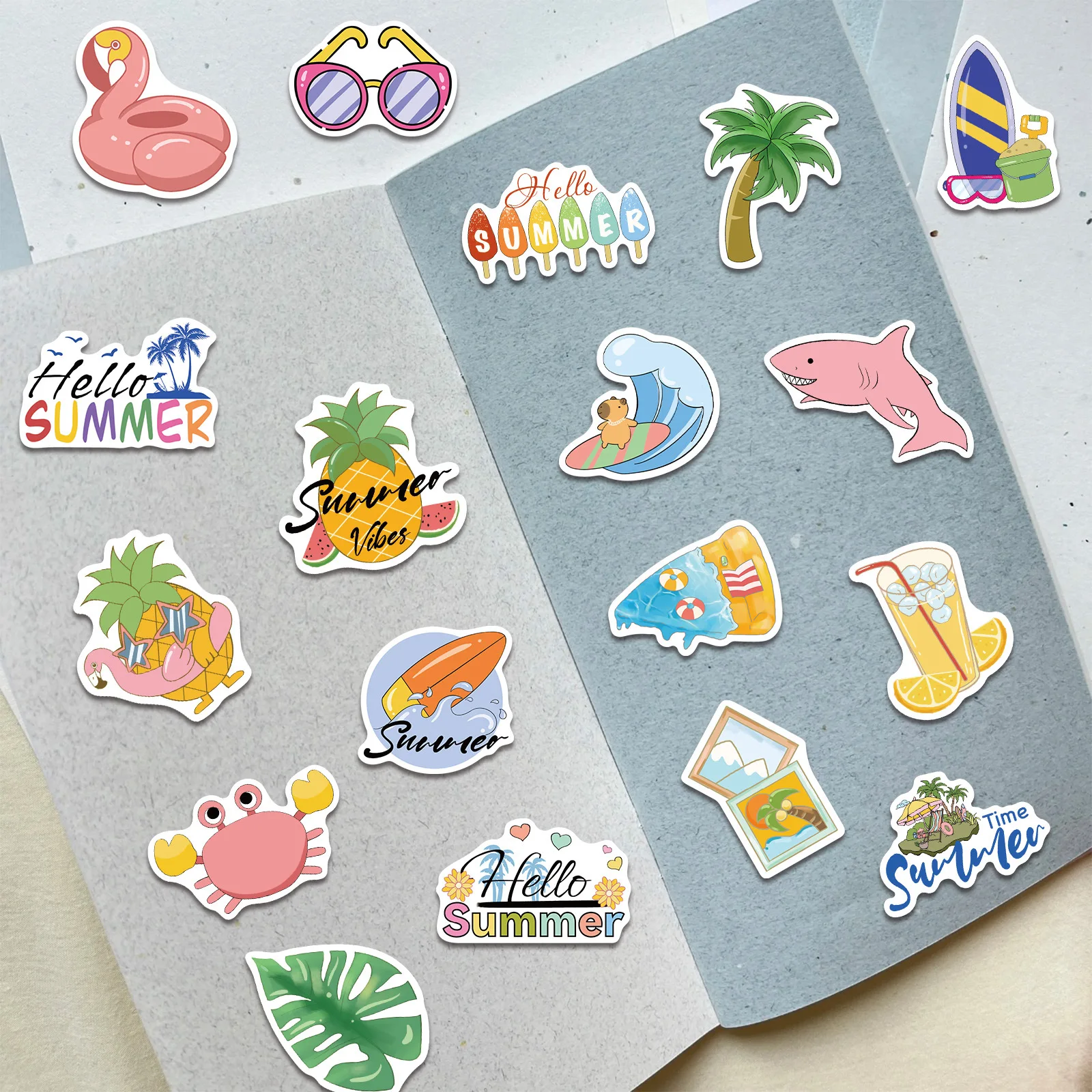 50 PZ Nuova Estate Fresco Doodle Adesivi Del Fumetto Sveglio Divertimento Decalcomania Giocattolo Per Bambini Regali FAI DA TE Tazza di Acqua Chitarra Diario Scrivania Bici