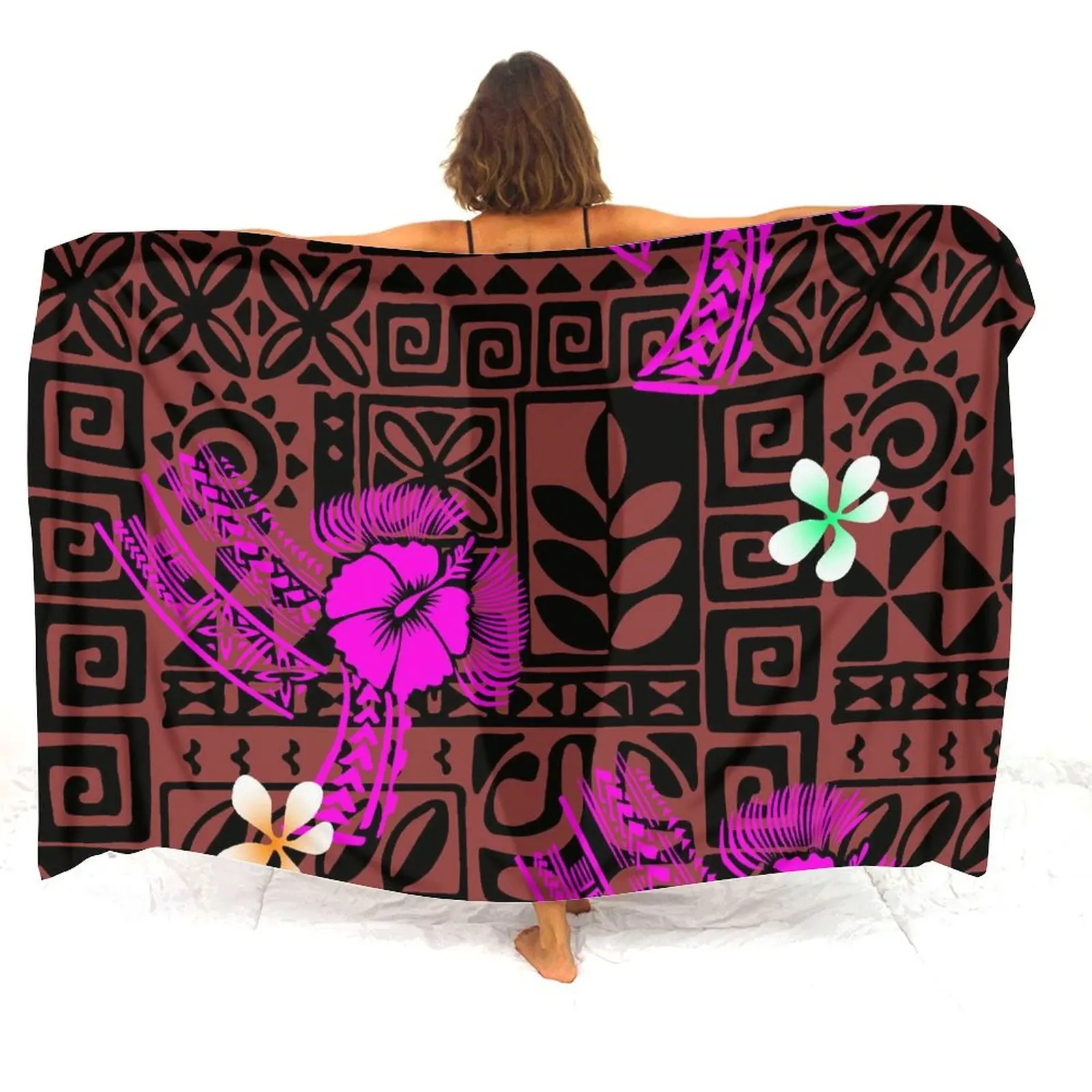 Beach Pareo For Women Polynesian Custom Ethnic Print Vintage Sarong Clothing Swimsuit Sarongs Beach Wrap Elegant Jacket Sarong
