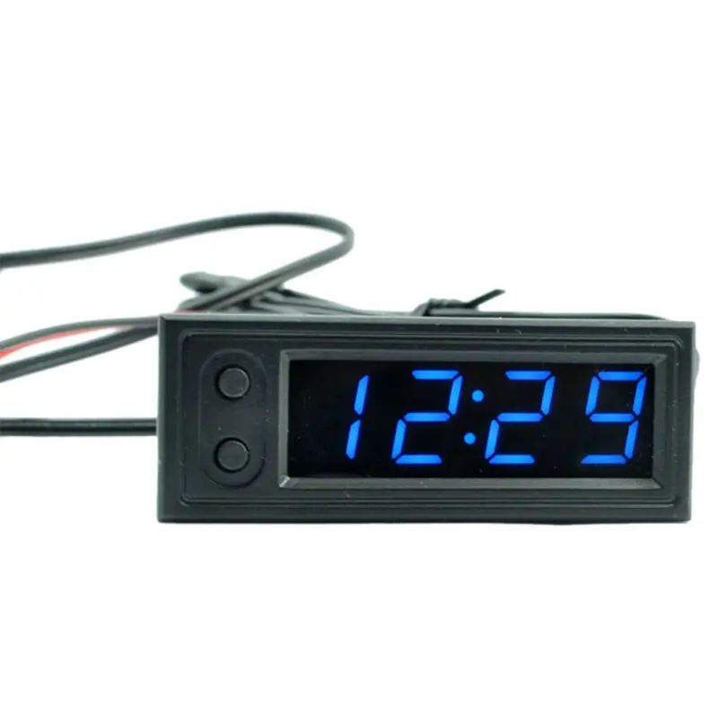 1PC 3in1 Vehicle Thermometer Voltmeter Clock LED Digital Display Voltmeter Panel Meter 12V FOR Car Electromobile Motorcycle Acce view 4