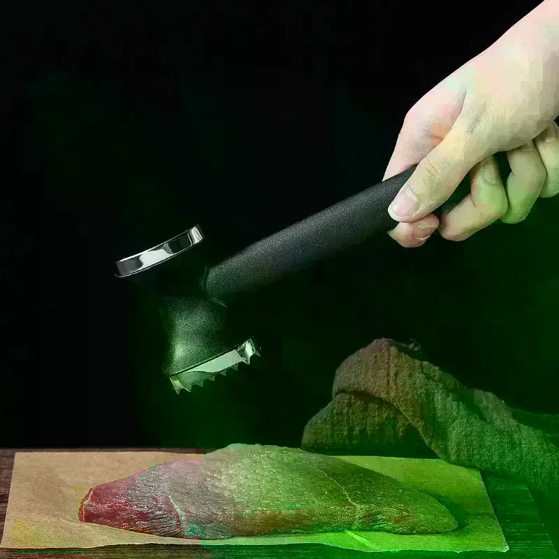Heavy-duty Kitchen Meat Mallet With Rubber Handle And Alloy Hammer Head For Easy Pounding And Tenderizing Of Meat