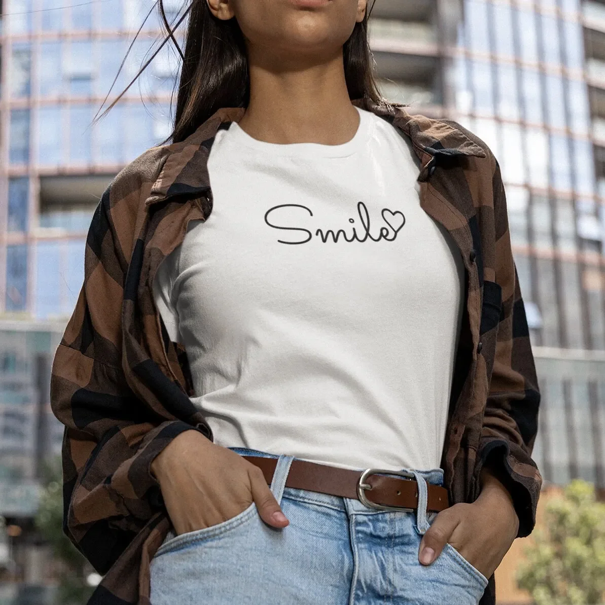 Smile T Shirt A reminder to access your inner strength and power With cute little heart showing positive playful side