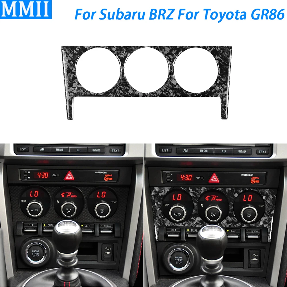 

For Subaru BRZ For Toyota GR86 2017-2019 Forged Carbon Fiber Central Console Air Conditioning Knob Cover Car Accessories Sticker