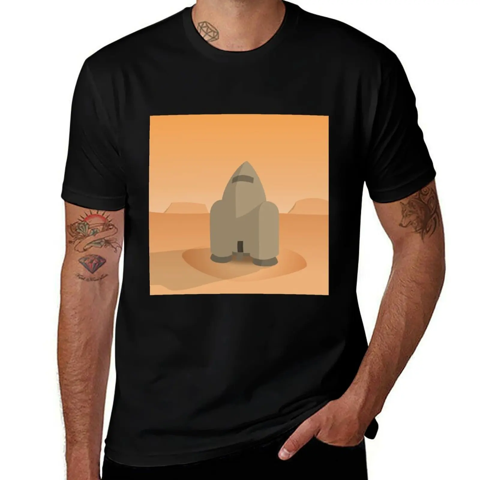 Mars spaceship T-Shirt Streetwear Print Tee Shirt