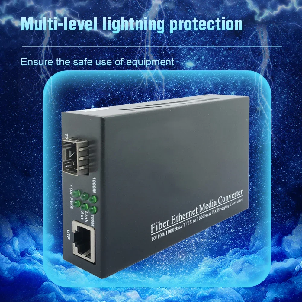 Gigabit 10/100/1000M SFP Fibra para Rj45 Conversor de mídia Interruptor de fibra óptica com módulo SFP compatível com CISCO/Mikrotik/HUAWEI