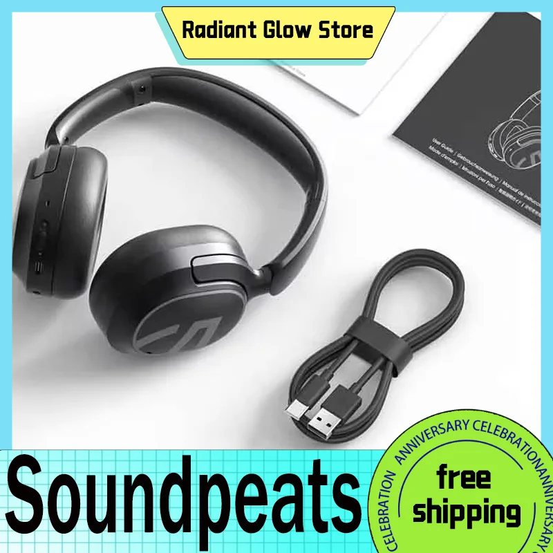 

Soundpeats A8 Noise-Cancelling Headset Wireless Bluetooth Enc Head-Mounted Custom Earphone Low Latency Headphones For Gamer