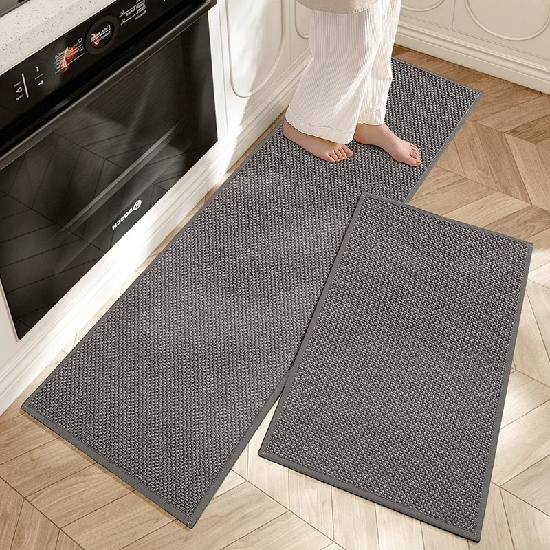 Polyester Kitchen Mat, Anti-fouling and Oil-proof Kitchen Rug, Water-absorbent, Breathable, Thickened and Non-slip Floor Mats