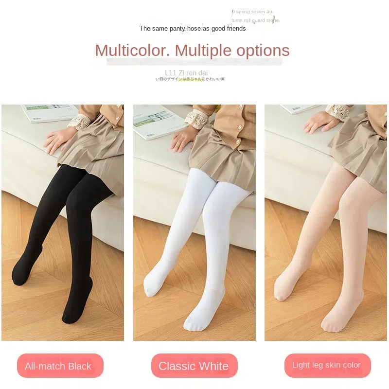 No More Cold 5-12 Years Old Girl Opaque Footed Tights Durable Microfiber Stockings for Little Big Kids Warm Winter