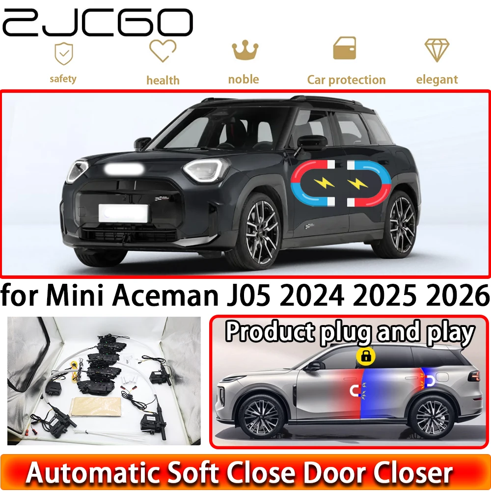 

ZJCGO for Mini Aceman J05 2024 2025 2026 Soft Close Door Kit Power Closing Latch System Auto Pull Door Easy Close Plug & Play