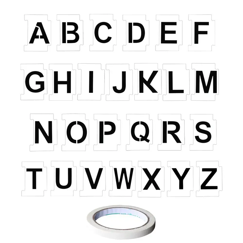 Graffiti con nastro cassetta postale indirizzo Stencil Kit 26 lettere riutilizzabili 0-9 numeri