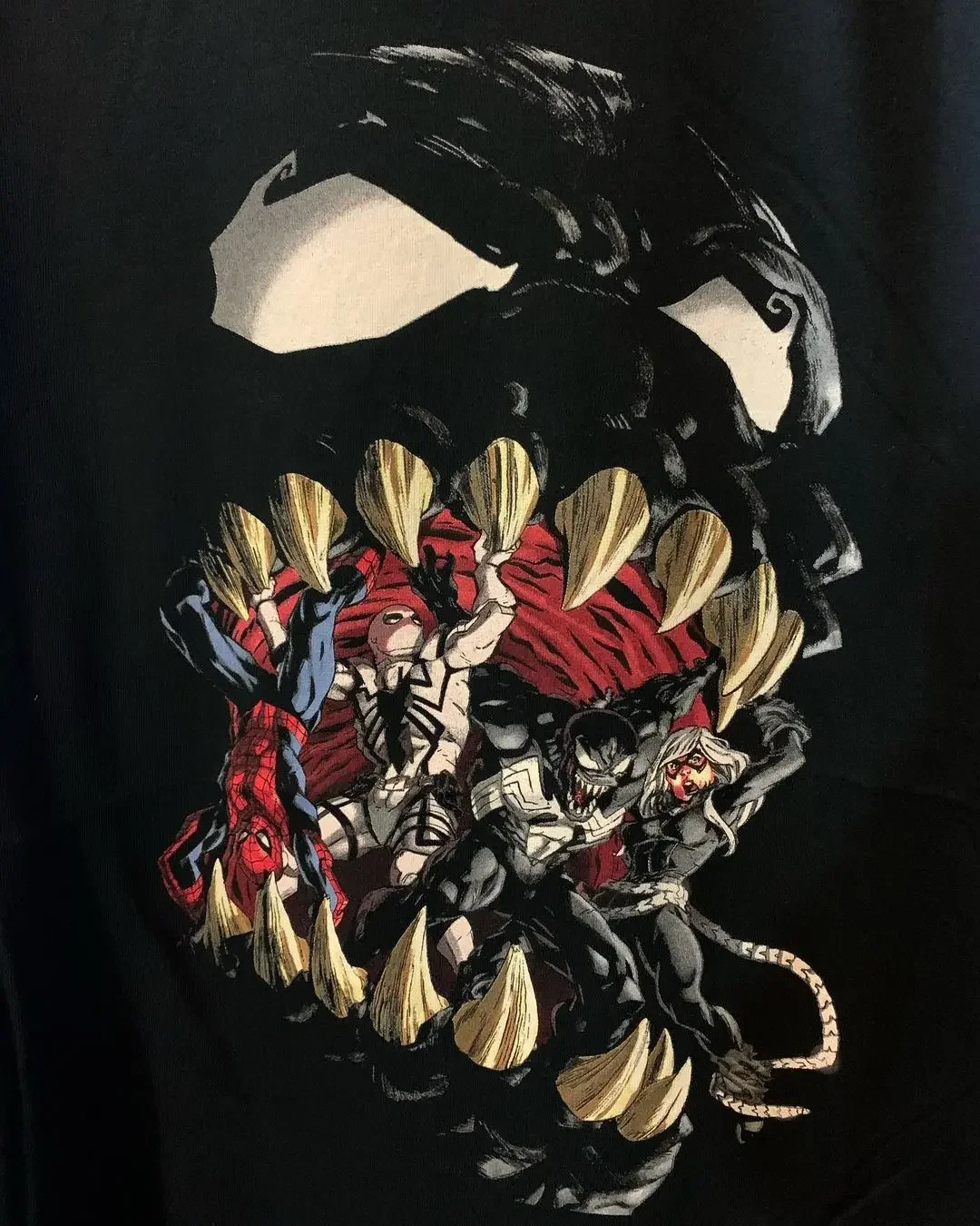 Marvel genuíno de alta qualidade homem-aranha veneno impresso camisetas masculinas e femininas soltas e confortáveis mangas curtas