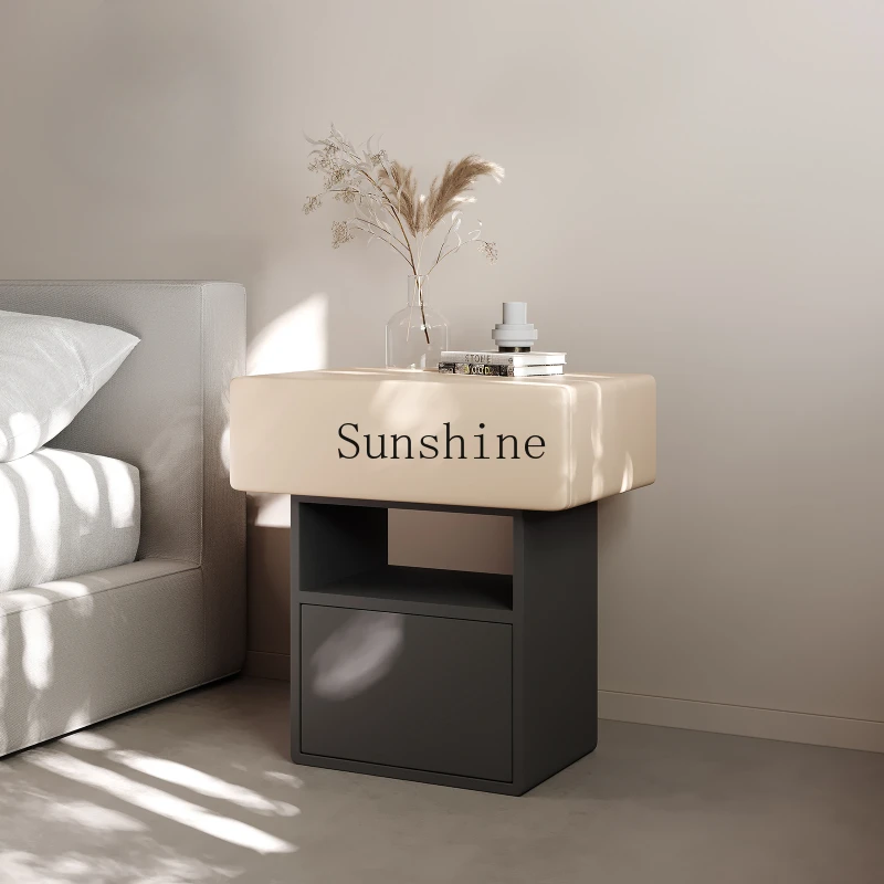 Italian minimalist solid wood bedside table modern mini ultra-narrow bedside table