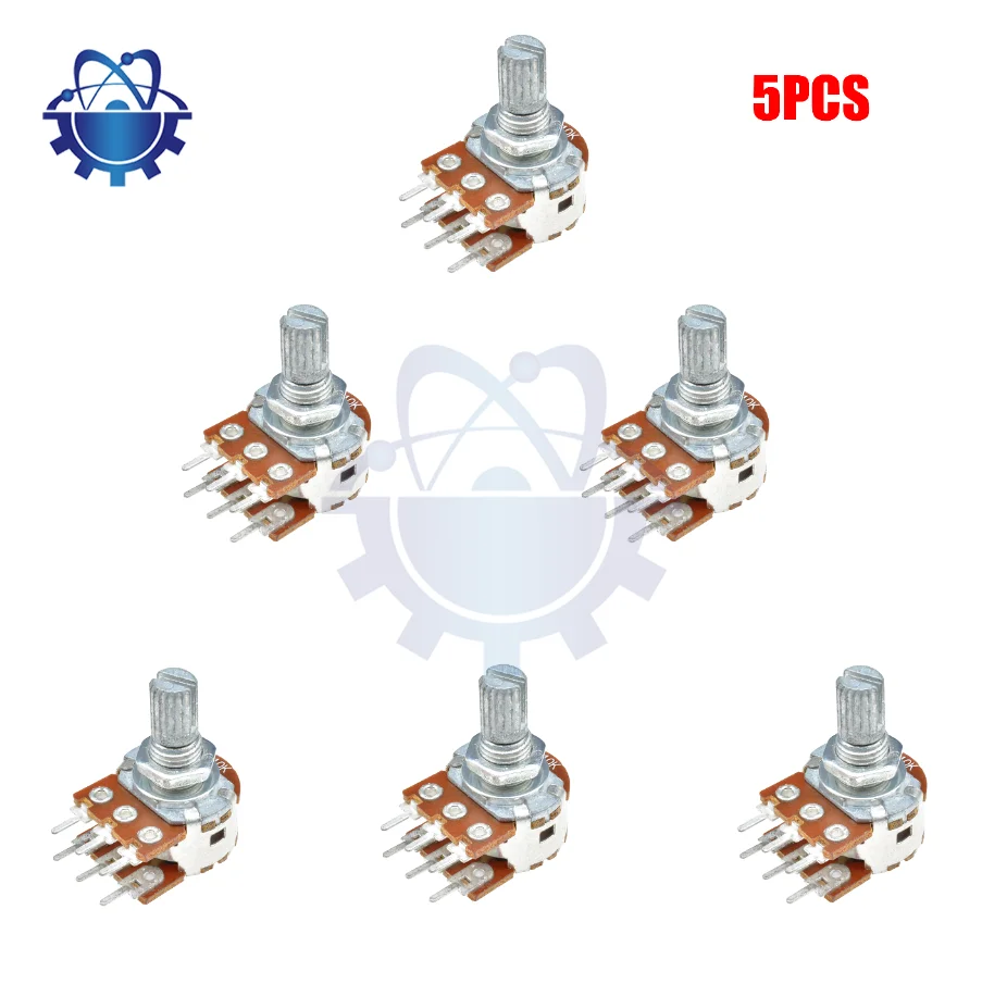 5Pcs/lot Potentiometer Resistance WH148 3Pin 1K 2K 5K 10K 20K 50K 100K 500K 1M Ohm Linear Taper Rotary Potentiometer Resistor