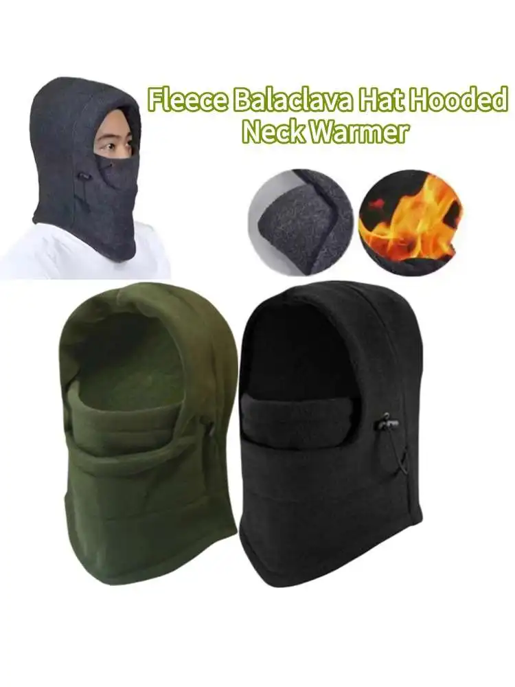 AliExpress Fashion Winter Thermal Fleece Hat Winter Men Women Hats Hood Bike Windproof Face Balaclava Hat Neck Warmer Hiking Scarves Hats