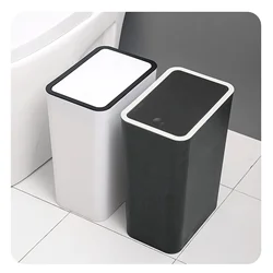 Household Garbage Cans Sealed Large Capacity Odorless With Press Top Plastic Trash Bin For Home Kitchen Living Room Bathroom