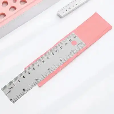 

15Cm/6 Inch Stainless Steel Cork Back Ruler Dual Scale Non-Slip Metal Straight Ruler For Drawing Engineering School Use Cork