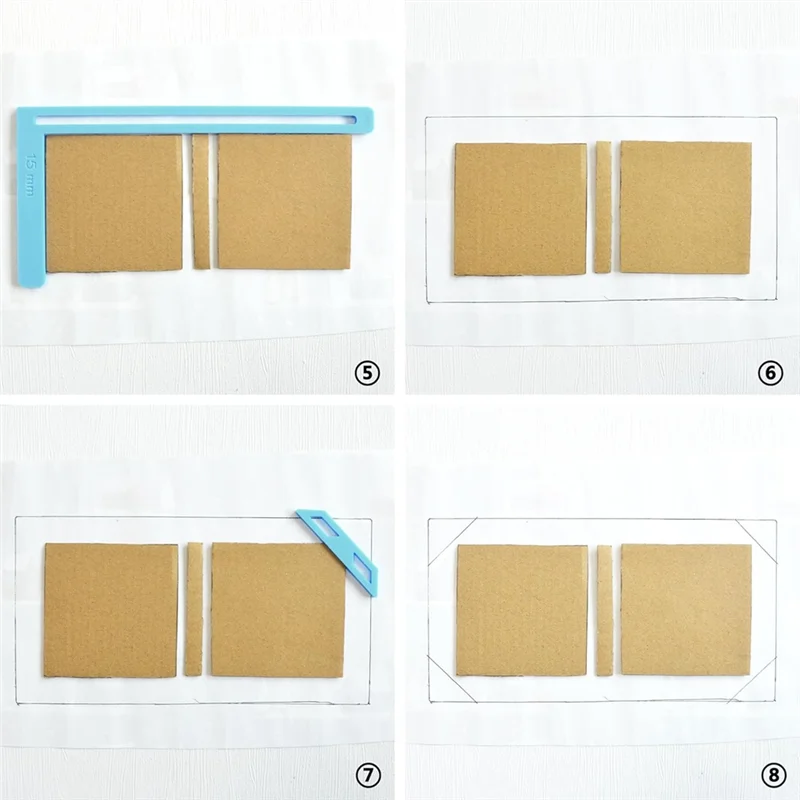 Scrapbooking Tool 6Pcs Bookbinding Kit For Starter-Great Stencils, Cutter Guide Can Be Used For Making Notebooks Blue