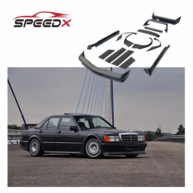 

For Mercedes W201 190E Body Kit Evo2 Front Bumper Rear Bumper Fender Spoiler Side Skirt Diffuser