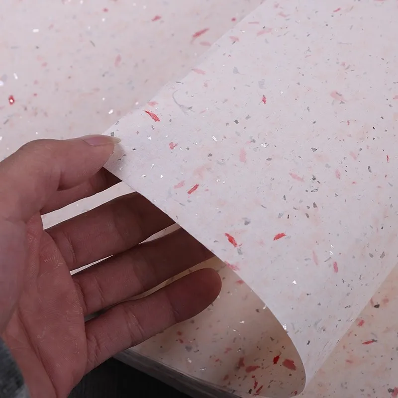 Artistic Gold-Flecked Xuan Paper - Semi-Absorbent for Official Script (Li Shu) and Small Regular Script Calligraphy