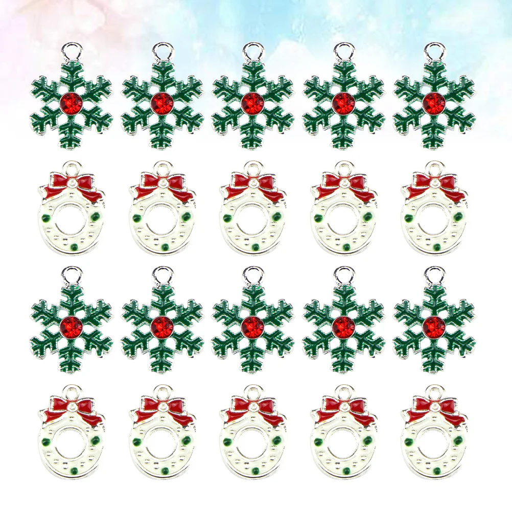 

20Pcs Oil Drop Alloy Pendant Charm DIY Christmas Pendant Set for Necklace Bracelet Earrings Jewelry Making Accessories