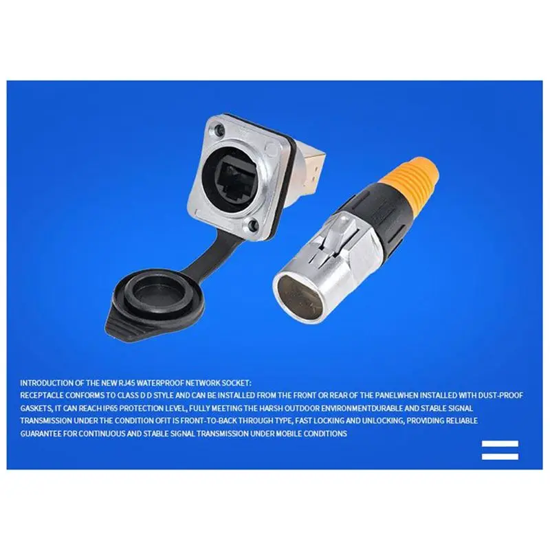 【2026 Popular】Waterproof Shielded With Pushbutton RJ45 Connector No Pushbutton RJ45 Holder Portable LED Display Signal Plug Sock