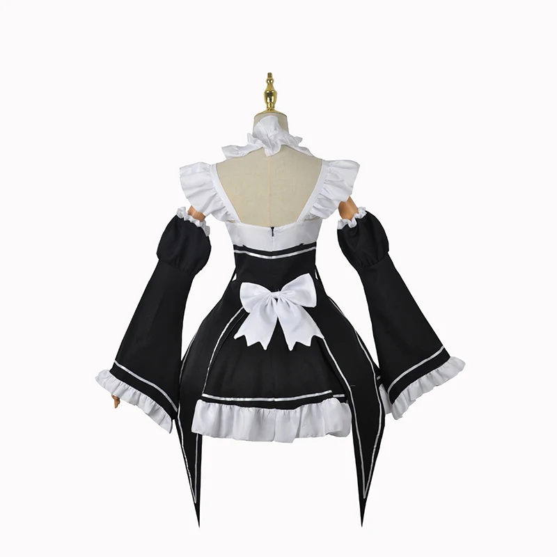 Anime Ram Rem Lolita Meid Cosplay Costume Re Life In A Different World From Zero Kara Hajimeru Isekai Seikatsu Dress Wig Suits view 2