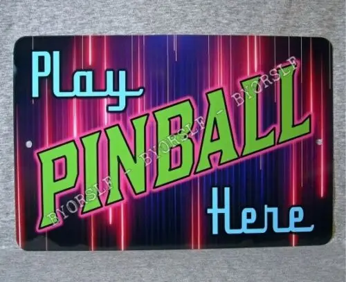 Металлический знак PINBALL, машинная игровая комната, аркадный стол, ретро-играем;-жестяная вывеска