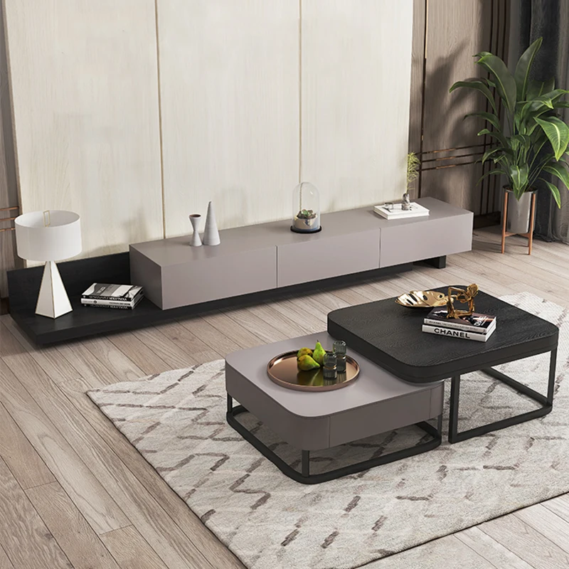 Light luxury small apartment coffee table Nordic TV cabinet Modern simple living room Home coffee table Internet celebrity creat