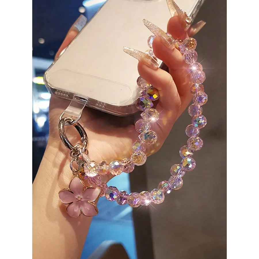 

2026 New Crystal Water Drop Pendant Phone Chain, High-End Women Phone Case Decor, Short Stylish Wrist Strap, Outdoor Travel Shopping Anti-Lost Phone Lanyard, New Bracelet, Universal Smartphone Accessory, Great Gift For Family And Friends