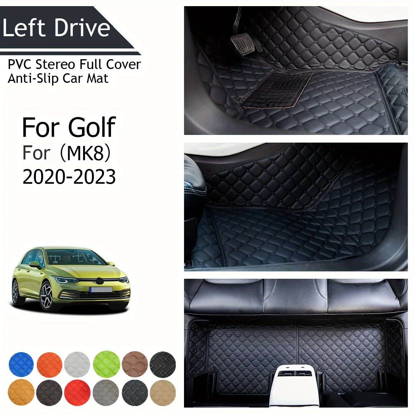 

TEGART 【LHD】For Volkswagen For Golf（MK8） 2020-2023 Three Layer PVC Stereo Full Cover Anti-Slip Car Mat floor mats