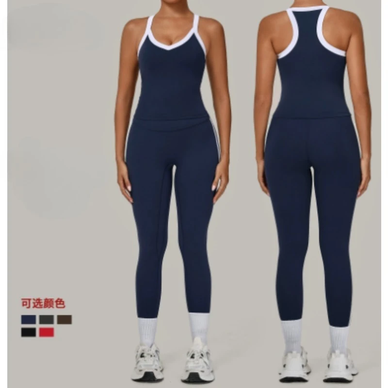 

Костюм для йоги, спортивный костюм для фитнеса с высокой талией, персиковый, облегающий, со съемной подкладкой, спортивный бюстгальтер, одежда для бега, тренировочная одежда, комплект леггинсов для спортзала