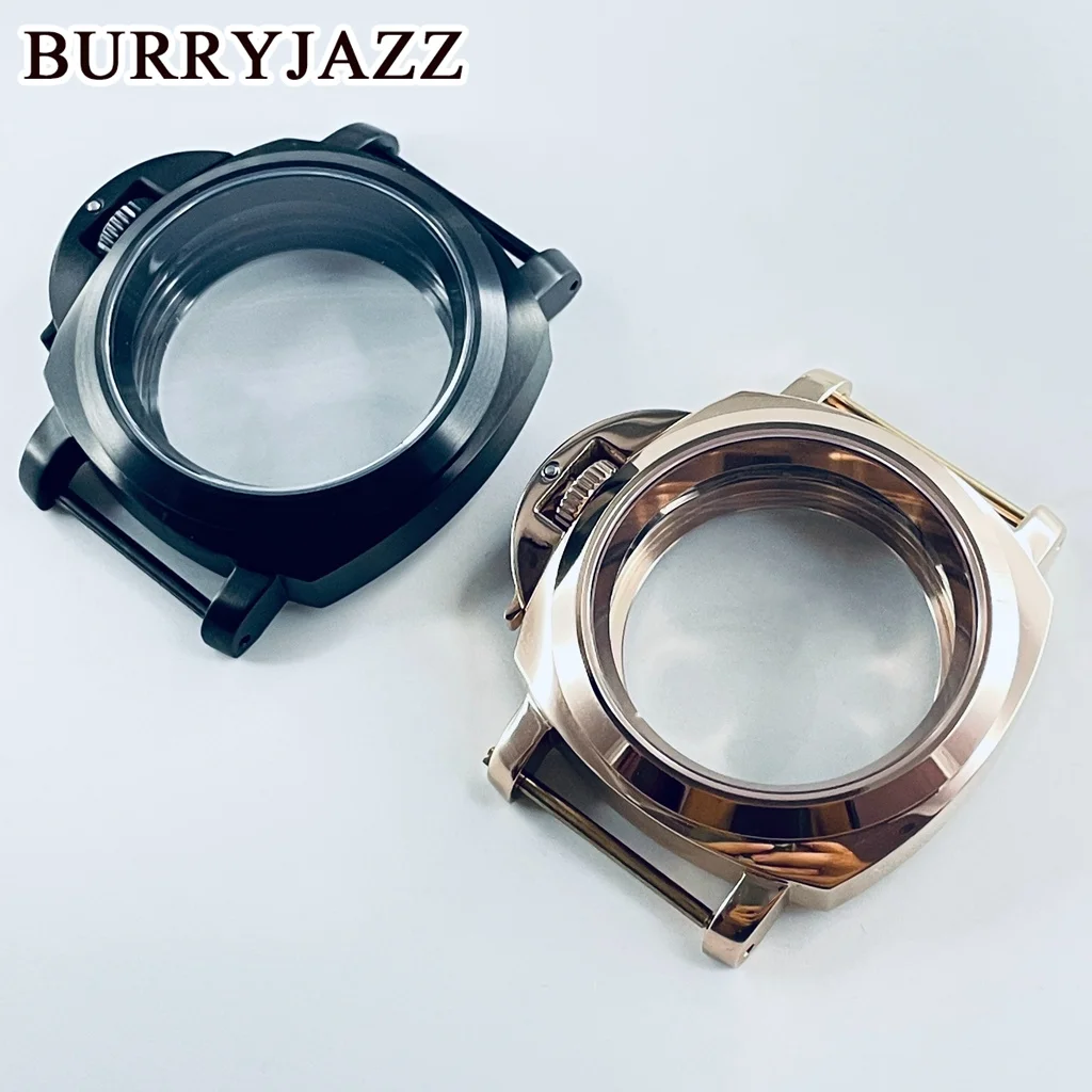 BURRYJAZZ 40 مللي متر صالح NH34 NH35 NH36 NH37 NH38 NH39 NH70 NH72 حركة الفضة الأسود RoseGold ساعة حافظة مقاوم للماء الياقوت الزجاج
