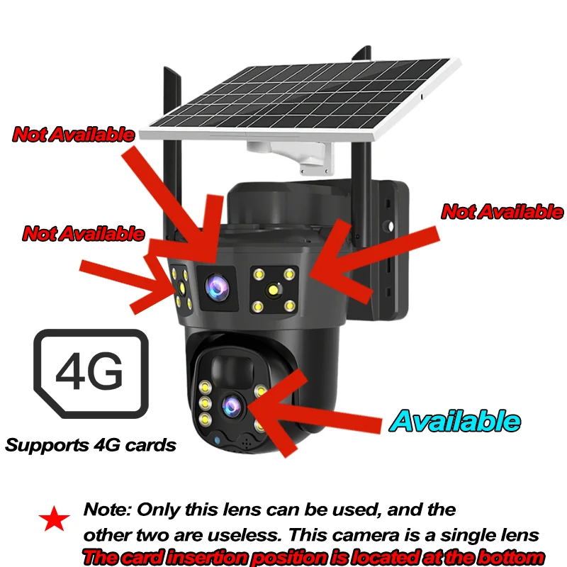 4G Camera Solar Outdoor Wireless Battery Powered AI detection Security Camera PIR Motion Alarm Cloud Storage Two Way Audio