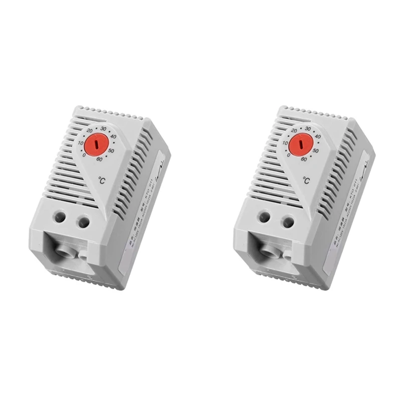 2X Mechanical Thermostat, KTO011 0-60Celsius Adjustable Compact Normally Close(N.C) Temperature Controller Switch,Red