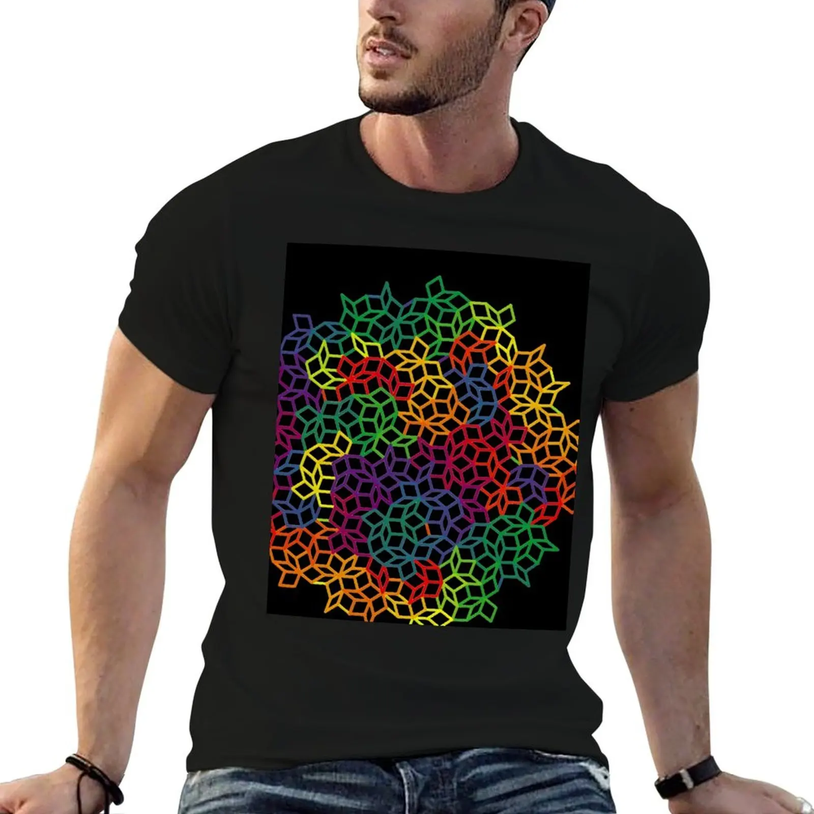 Penrose tiling fractal T-Shirt customs rapper graphic tees mens t shirts